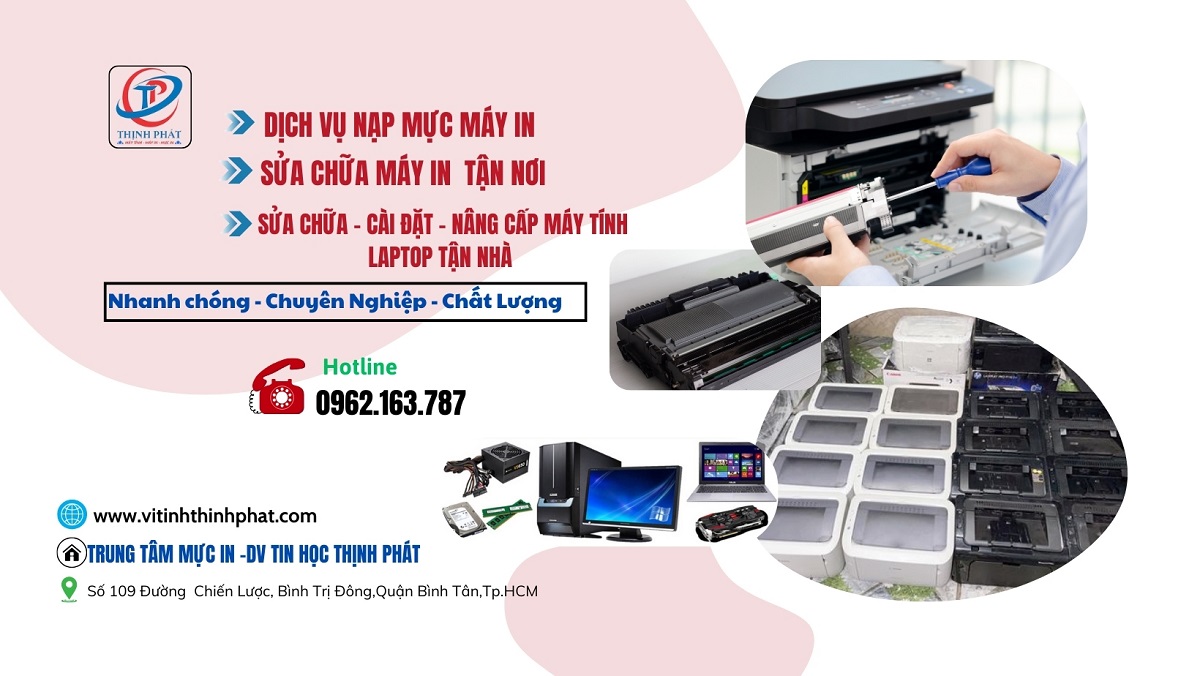 Dịch vụ nạp mực, sửa chữa máy in tận nơi uy tín